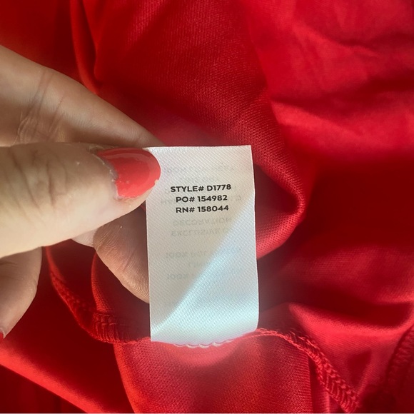 Lulu’s Never a Dull Moment Bright Red Tie-Strap Pleated Midi Dress red Small NWT - Picture 8 of 11